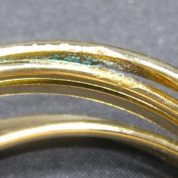 Monet Modern Open Cuff Bracelet, Layered Signed 5 3/4” Gold Tone - Picture 10 of 10